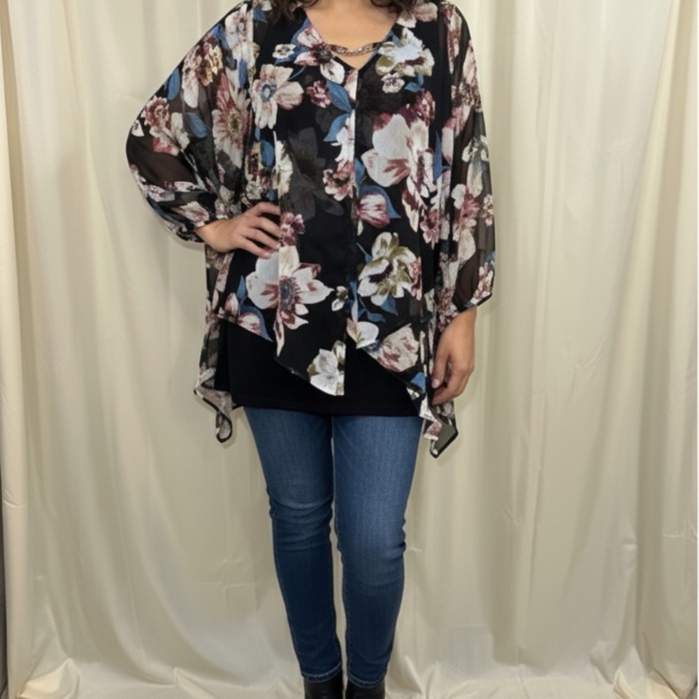 Apt. 9 Women's Black Floral Blouse